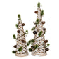 Large LED White Rattan Cone Tree With Winter Branches
