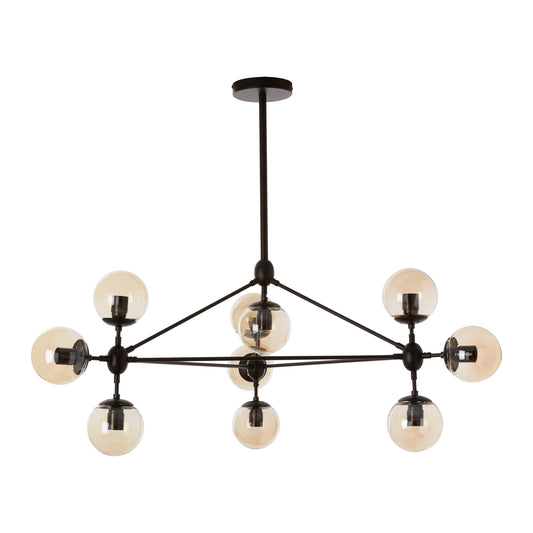Abira 10 Arm Matte Black Pendant Light