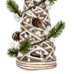 Small LED White Rattan Cone Tree With Winter Branches