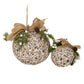 Large LED White Rattan Bauble With  Branches And Ribbon