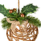 Natural Rattan Bell Decoration With Branches And Ribbon