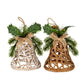 Natural Rattan Bell Decoration With Branches And Ribbon