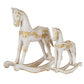 Large Whitewashed Wooden Rocking Horse