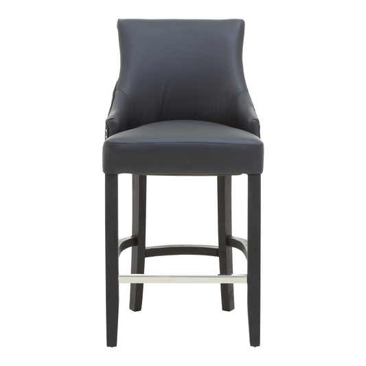 Kensington Townhouse Charcoal Leather Effect Bar Chair
