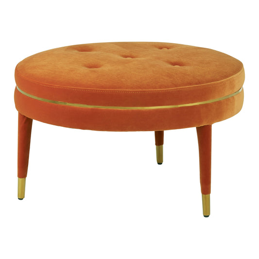 Manhattan Orange Velvet Footstool