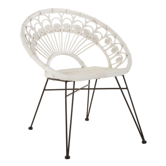 Manado White Natural Rattan Chair