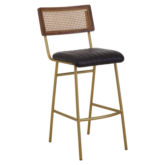 Buffalo Black Leather Bar Chair