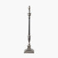 Canterbury Antique Silver Metal Table Lamp Base with Winston 35cm White Handloom Tapered Lampshade