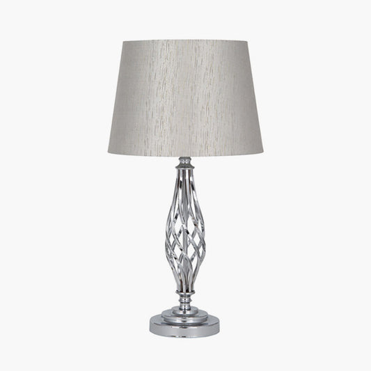Jenna Silver Metal Twist Detail Table Lamp