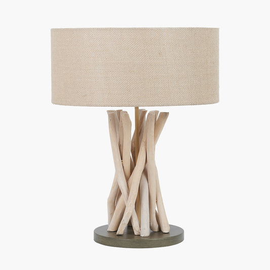 Derna Drift Wood & Natural Jute Table Lamp