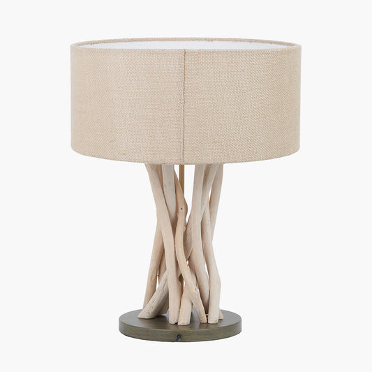 Derna Drift Wood & Natural Jute Table Lamp