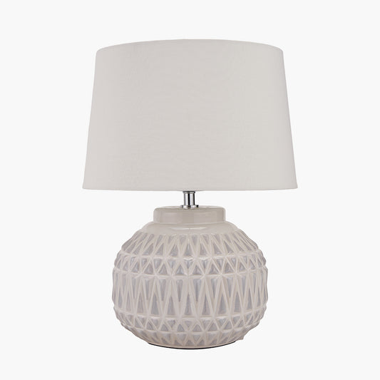 Anneli Warm White Aztec Texture Ceramic Table Lamp