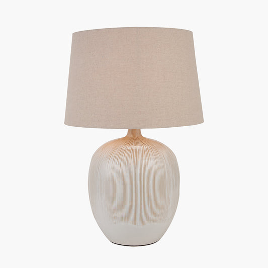 Greta Natural and Cream Textured Ceramic Table Lamp