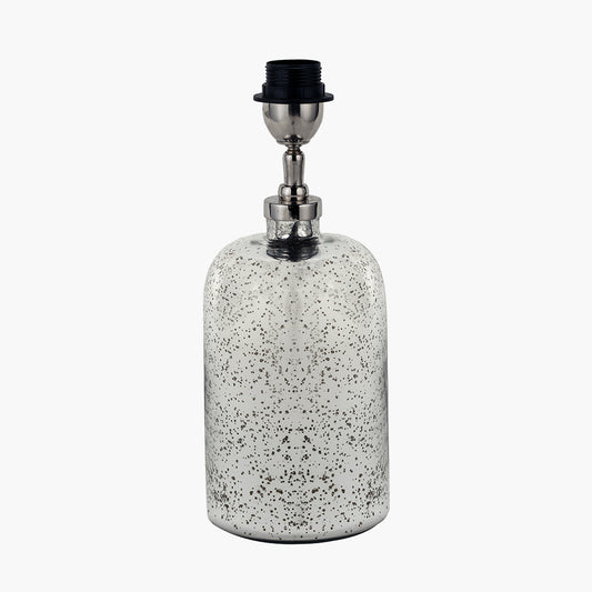 Ophelia Small Mercurial Glass Table Lamp Base with Lino 30cm Grey Self Lined Linen Cylinder Lampshade