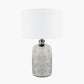 Ophelia Small Mercurial Glass Table Lamp Base with Lino 30cm White Self Lined Linen Cylinder Lampshade