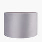 Canterbury Antique Brass Metal Table Lamp Base with Rene 35cm Light Grey Velvet Cylinder Lampshade