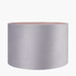 Canterbury Antique Brass Metal Table Lamp Base with Rene 35cm Light Grey Velvet Cylinder Lampshade