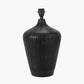Taika Antique Black Textured Wood Table Lamp Base