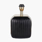 Anais Matt Black Cold Cut Glass Square Table Lamp Base with Lino 35cm White Self Lined Linen Cylinder Lampshade