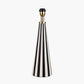Alejo Black and White Stripe Conical Resin Table Lamp Base with Harry 35cm Black Cotton Mix Cylinder Lampshade