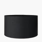 Alejo Black and White Stripe Conical Resin Table Lamp Base with Harry 35cm Black Cotton Mix Cylinder Lampshade