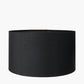 Alejo Black and White Stripe Conical Resin Table Lamp Base with Harry 35cm Black Cotton Mix Cylinder Lampshade