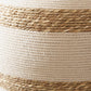 Talalla Cream and Natural Sea Grass Round Table Lamp Base with Lino 40cm Cream Self Lined Linen Cylinder Lampshade