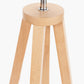 Whitby Natural Wood Tapered 4 Post Table Lamp Base with Lino 35cm Cinnamon Self Lined Linen Cylinder Lampshade