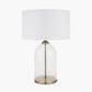 Cloche Clear Glass and Antique Brass Table Lamp