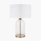 Cloche Clear Glass and Antique Brass Table Lamp