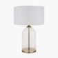 Cloche Clear Glass and Antique Brass Table Lamp