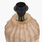 Amalia Natural Ombre Textured Stoneware Table Lamp Base with Winston 30cm White Handloom Tapered Lampshade