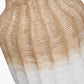 Amalia Natural Ombre Textured Stoneware Table Lamp Base with Winston 30cm White Handloom Tapered Lampshade