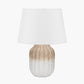 Amalia Natural Ombre Textured Stoneware Table Lamp Base with Adelaide 30cm Ivory Tapered Cotton Mix Lampshade