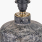 Vulcan Textured Volcanic Effect Grey Small Stoneware Table Lamp Base with Winston 30cm White Handloom Tapered Lampshade