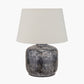 Vulcan Textured Volcanic Effect Grey Small Stoneware Table Lamp Base with Coast 30cm Cream Calico Tapered Lampshade