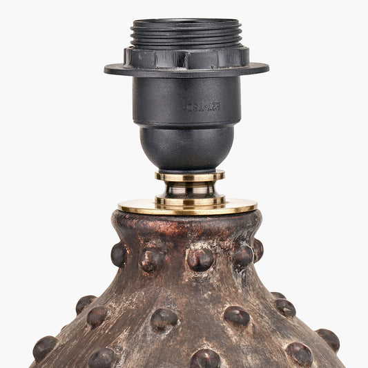 Kali Textured Dot Grey Stoneware Table Lamp Base with Edward 30cm Pistachio Green Linen Cylinder Lampshade