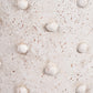 Kali Textured Dot Light Grey Stoneware Table Lamp Base with Lino 30cm White Self Lined Linen Cylinder Lampshade