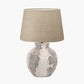 Lulia Antique Finish Stoneware Table Lamp Base with Milos 35cm Natural Linen Tapered Lampshade