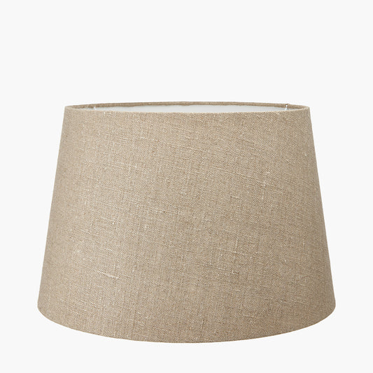 Lulia Antique Finish Stoneware Urn Table Lamp Base with Milos 50cm Natural Linen Tapered Lampshade