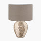 Lulia Antique Finish Stoneware Urn Table Lamp Base with Edward 45cm Natural Linen Cylinder Lampshade