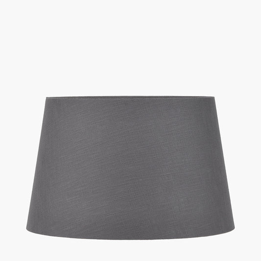 Lulia Antique Finish Stoneware Urn Table Lamp Base with Lys 45cm Steel Grey Self Lined Linen Tapered Lampshade