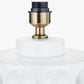 Serenity White Bobbled Ceramic Large Table Lamp Base with Harry 40cm Sage Cotton Mix Cylinder Lampshade