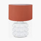 Serenity White Bobbled Ceramic Large Table Lamp Base with Henry 40cm Tobacco Handloom Cylinder Lampshade