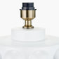 Serenity White Bobbled Ceramic Large Table Lamp Base with Henry 40cm Tobacco Handloom Cylinder Lampshade