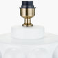 Serenity White Bobbled Ceramic Large Table Lamp Base with Henry 45cm White Handloom Cylinder Lampshade