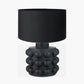 Serenity Black Bobbled Ceramic Large Table Lamp Base with Harry 40cm Black Cotton Mix Cylinder Lampshade