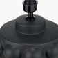 Serenity Black Bobbled Ceramic Large Table Lamp Base with Henry 40cm Tobacco Handloom Cylinder Lampshade