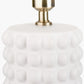 Sohan White Bobbled Ceramic Tall Table Lamp Base with Bloom 40cm White Handloom Scalloped Cylinder Lampshade