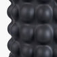 Sohan Black Bobbled Ceramic Tall Table Lamp Base with Lino 40cm Cinnamon Self Lined Linen Cylinder Lampshade